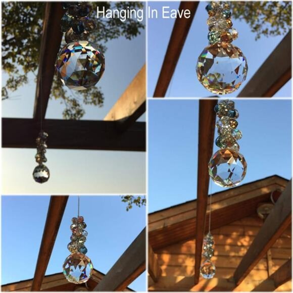 40mm Crystals Ball Prisms Suncatcher Hanging Ornament Chakra Crystals Rainbow - Picture 4 of 7